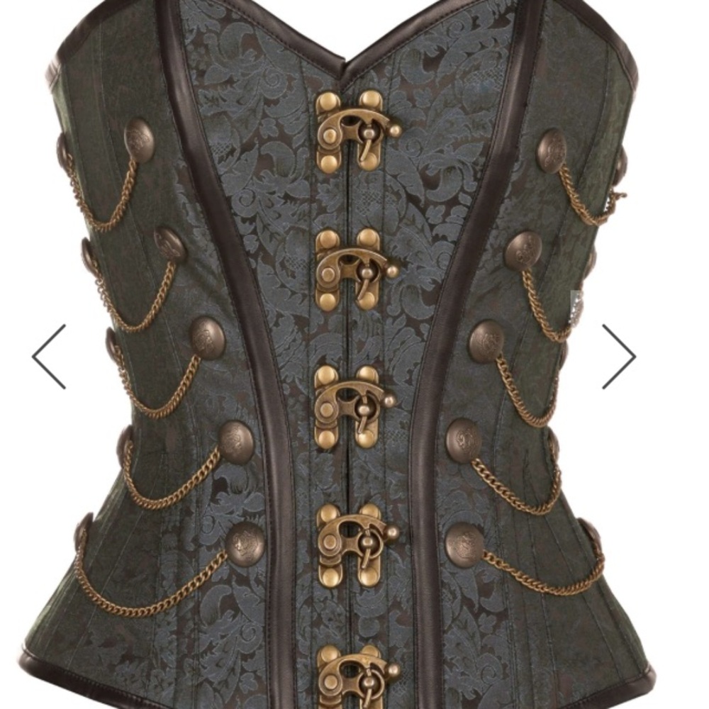 NWT Steel Boned Corset with Chains